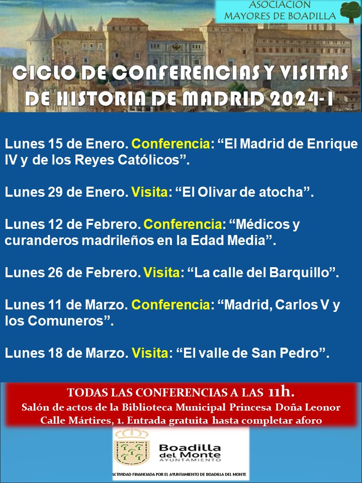 1º CICLO 2024  DE CONFERENCIAS Y VISITAS A MADRID